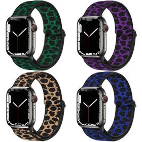 Compatible with watch Bands, Stretchy Nylon Solo Loop Bands for Apple Watch (Color: 4PCS#4, size: 42/44/45/49)