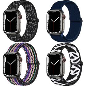 Compatible with watch Bands, Stretchy Nylon Solo Loop Bands for Apple Watch (Color: 4PCS#1, size: 38/40/41)