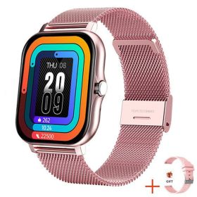 Y13 Smart Watch Pedometer Heart Rate Monitoring Bluetooth Call (Color: Powder mesh plus silicone)