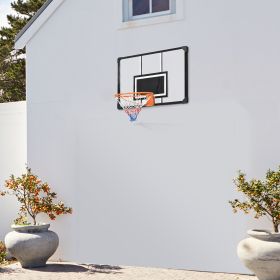 Soozier Wall Mounted Basketball Hoop with 45" x 29" Shatter Proof Backboard, Durable Rim and All-Weather Net for Indoor and Outdoor Use (Color: as Pic)