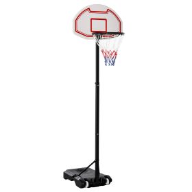 Soozier Portable Basketball Hoop Stand, 5.1-6.9ft Height-Adjustable Basketball System with 29'' Backboard and Wheels for Indoor and Outdoor Use, (Color: as Pic)
