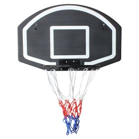 Wall-mounted basketball hoop, 28.5 x 18 inches shatterproof back, folding hoop, durable hoop and all-weather mesh for indoor and outdoor use (Color: as Pic)